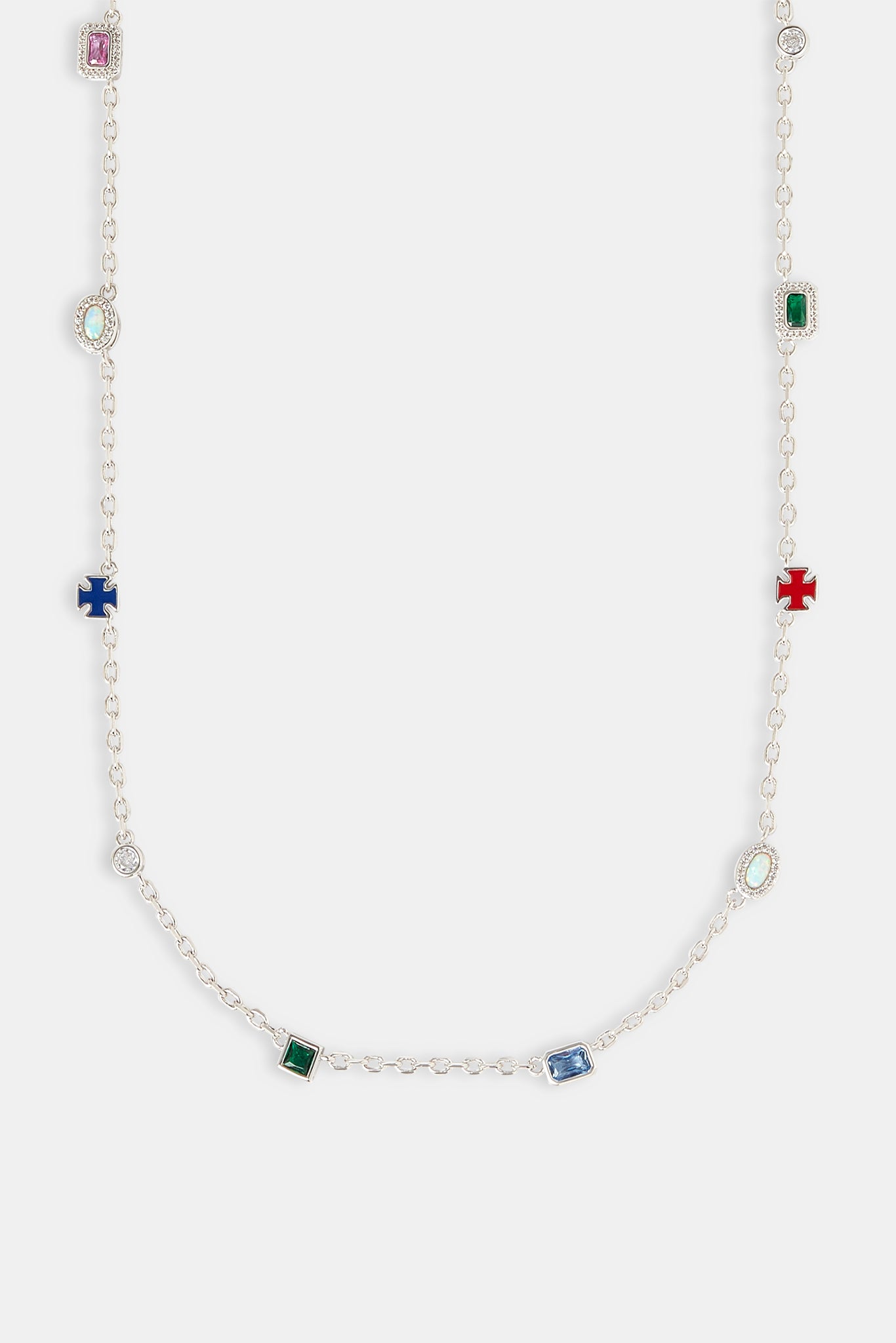 Rolo-Kette mit mehreren Edelsteinen – 6 mm